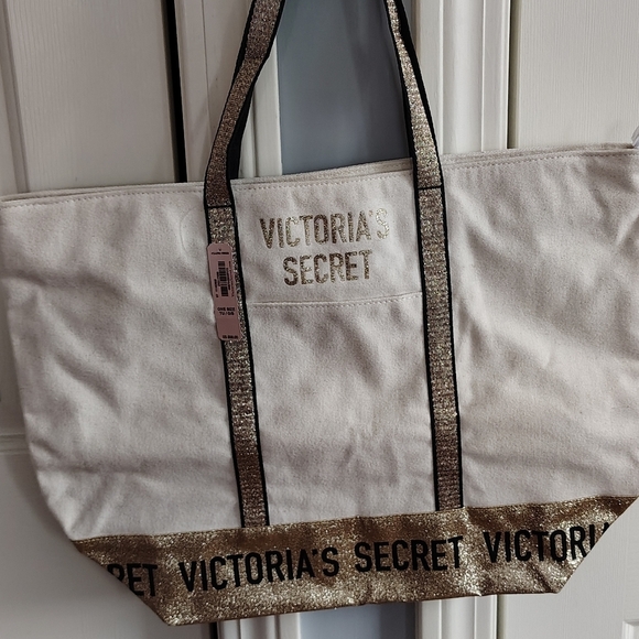 Victoria Secret Love Victoria Canvas Tote Bag - Picture 1 of 12